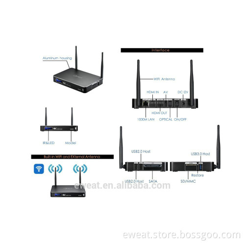 Realtek1195 Android4.4 media player 4k 3D 1GB DDR3 8GB EMMC Miracast/Airplay XBMC preloaded Bluetooth4.0